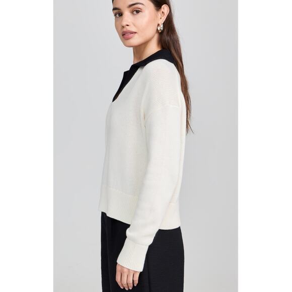 Velvet Lucie v-neck Sweater cream/black NWT X-Small - Picture 3 of 11